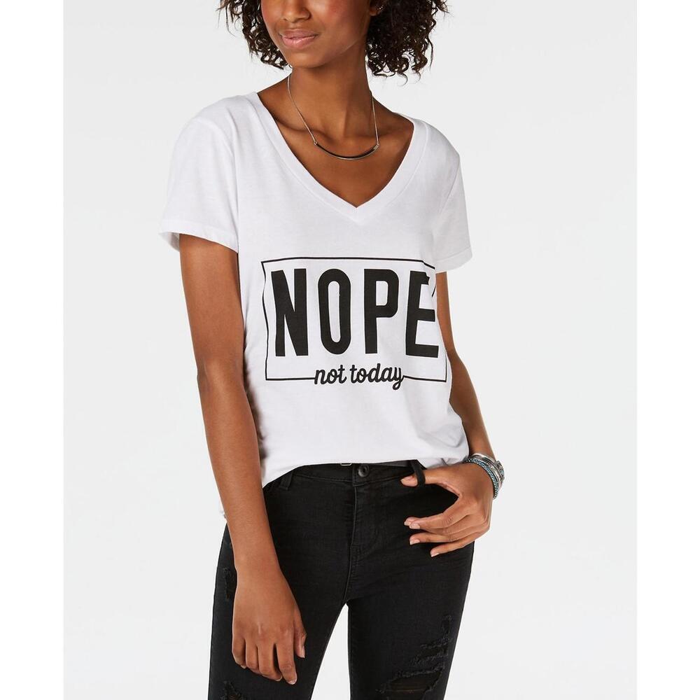 Love Tribe Juniors Not Today Graphic Print T-Shirt Size L